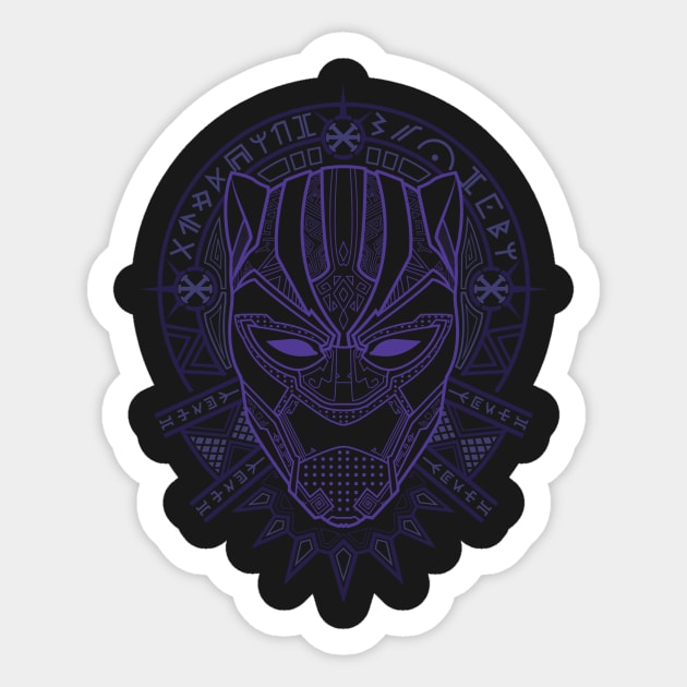 Black Panther Shirt (Purple) Sticker by tinman888